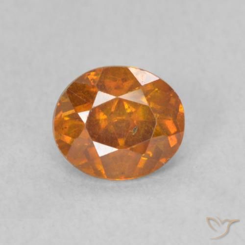 0.72ct Naturale Arancione scuro Sfalerite, Ovale, SI