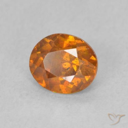 Sfalerite Arancione scuro naturale da 0.72 ct, Ovale, SI