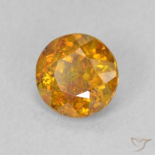 Sfalerite Medium Light-Orange naturale da 0.78 ct, Rotondo, SI
