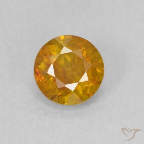 0.66ct Naturale Miele arancione Sfalerite, Rotondo, SI