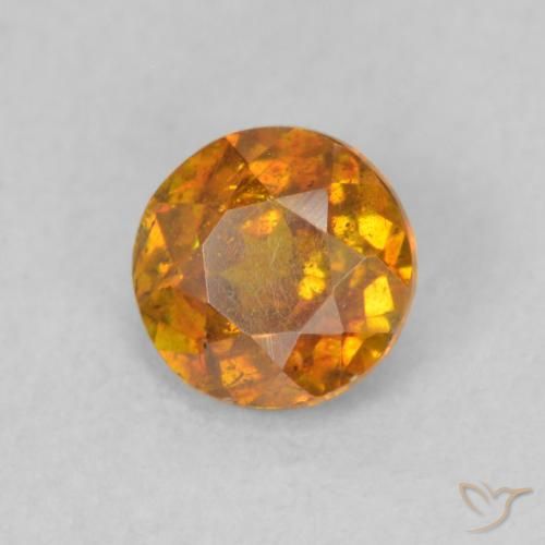 Sfalerite Arancio Terra naturale da 0.72 ct, Rotondo, SI