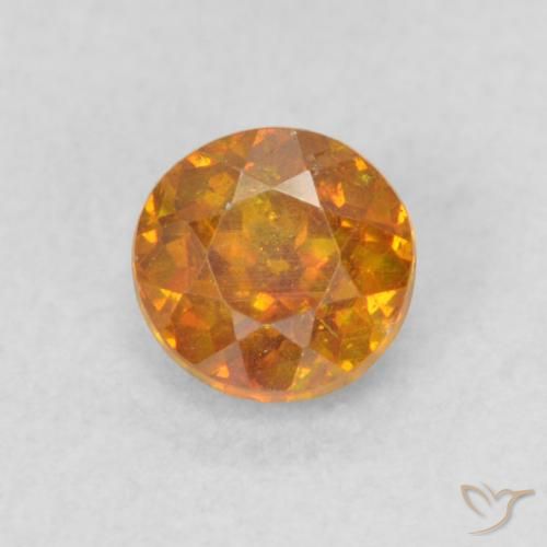 0.48ct Naturale Arancione marroncino Sfalerite, Rotondo, SI