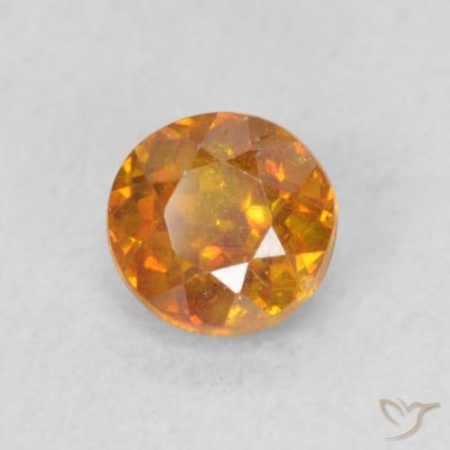 Sfalerite Arancione marroncino naturale da 0.48 ct, Rotondo, SI