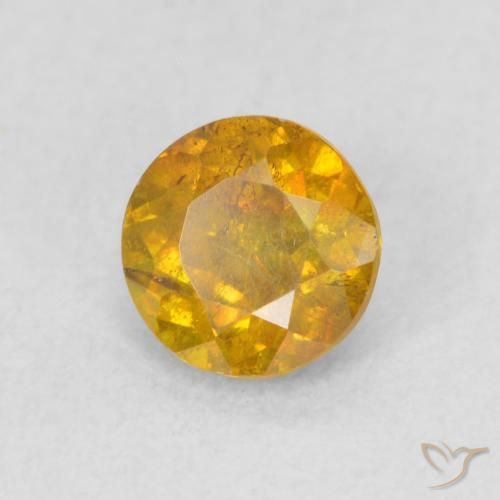 Sfalerite Arancio Dorato Profondo naturale da 0.74 ct, Rotondo, SI
