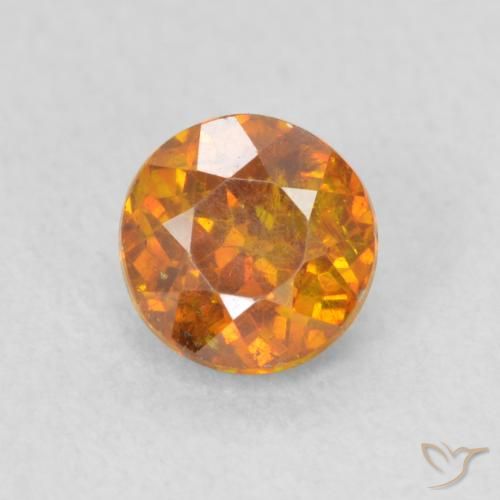 0.84ct Naturale Arancione marroncino Sfalerite, Rotondo, SI