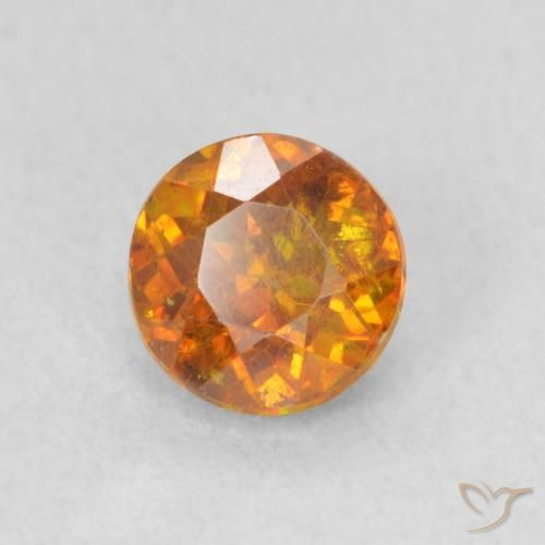 Sfalerite Arancione marroncino naturale da 0.84 ct, Rotondo, SI