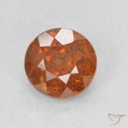 1.28ct Naturale Arancione rossastra Sfalerite, Rotondo, SI