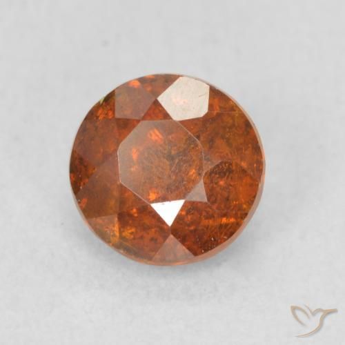 Sfalerite Arancione rossastra naturale da 1.28 ct, Rotondo, SI