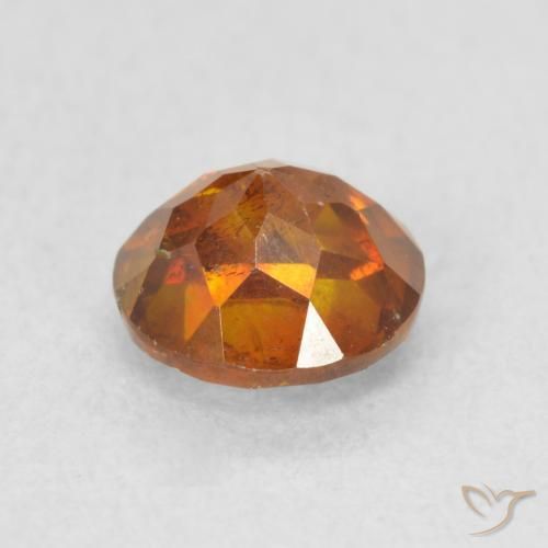 Sfalerite Arancione rossastra naturale da 1.28 ct, Rotondo, SI