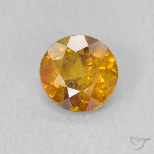 0.51ct Naturale Marrone dorato Sfalerite, Rotondo, SI