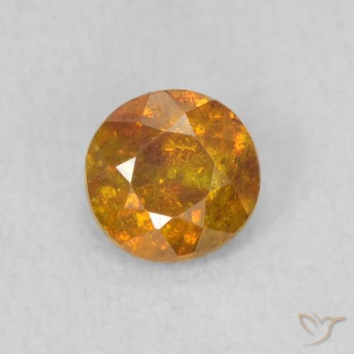 0.47ct Naturale Arancione marroncino Sfalerite, Rotondo, SI