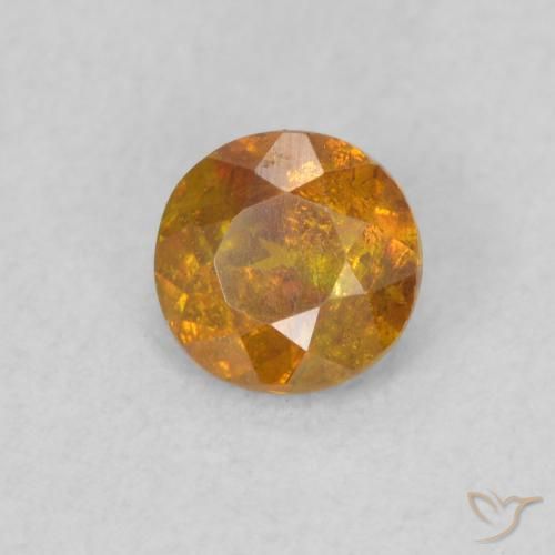 Sfalerite Arancione marroncino naturale da 0.47 ct, Rotondo, SI