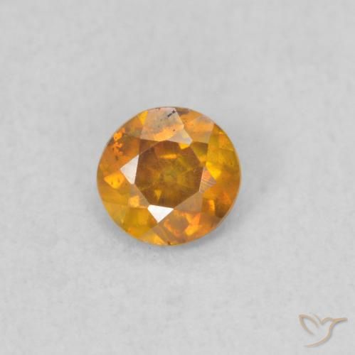 0.27ct Naturale Albicocca Arancia Sfalerite, Rotondo, SI
