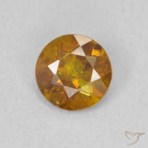 0.46ct Naturale Arancio Medio Sfalerite, Rotondo, SI
