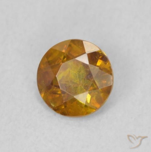 Sfalerite Arancio Medio naturale da 0.46 ct, Rotondo, SI