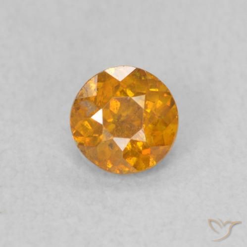 0.42ct Naturale Miele arancione Sfalerite, Rotondo, SI