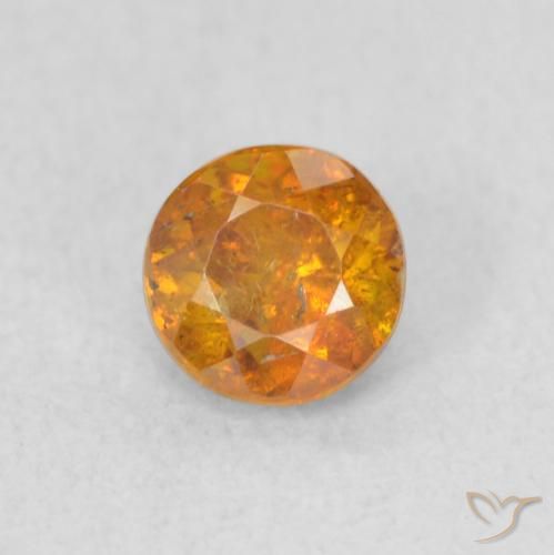 0.54ct Naturale Medium Light-Orange Sfalerite, Rotondo, SI