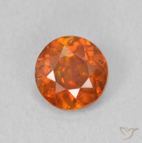 0.56ct Naturale Arancio Medio Sfalerite, Rotondo, SI