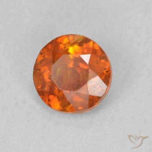 Sfalerite Arancio Medio naturale da 0.56 ct, Rotondo, SI