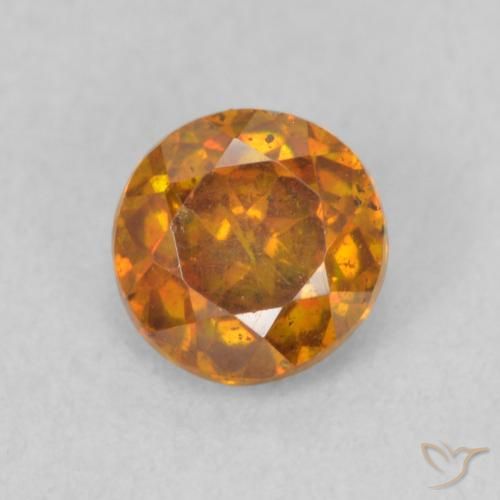 0.73ct Naturale Arancione marroncino Sfalerite, Rotondo, SI