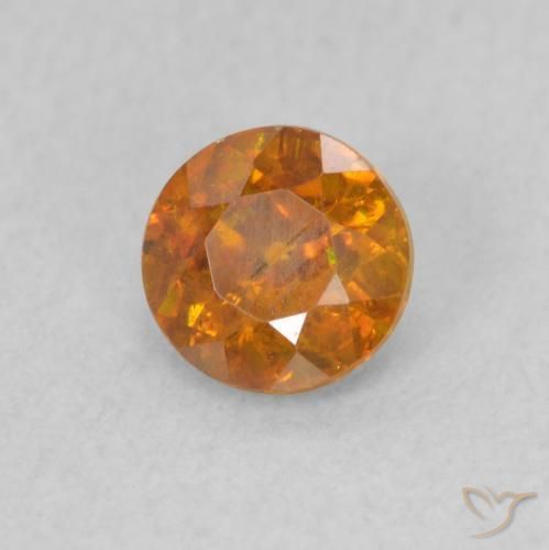 Sfalerite Arancio Medio naturale da 0.53 ct, Rotondo, SI