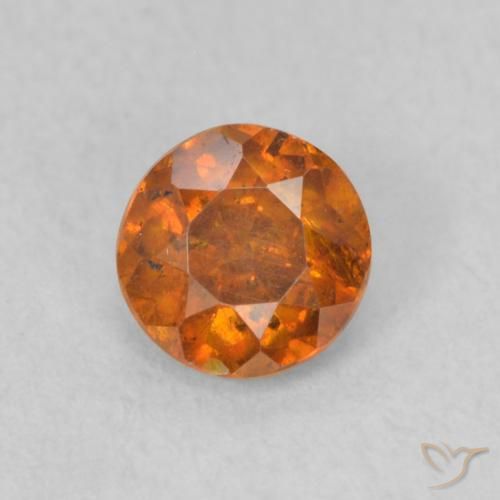 0.57ct Naturale Arancione Ambra Sfalerite, Rotondo, SI