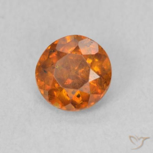 Sfalerite Arancione Ambra naturale da 0.57 ct, Rotondo, SI