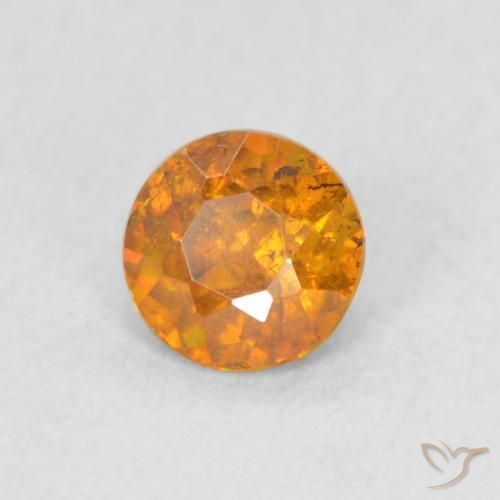Sfalerite Miele arancione naturale da 0.45 ct, Rotondo, VS-SI