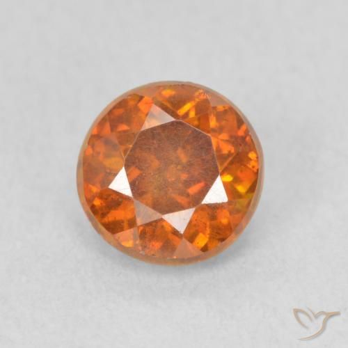 0.94ct Naturale Medium Dark-Orange Sfalerite, Rotondo, VS