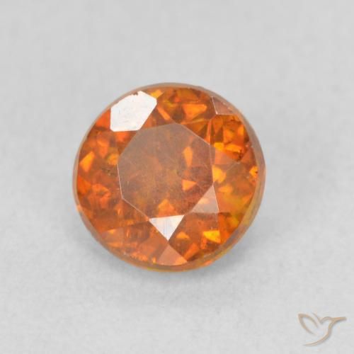 Sfalerite Medium Dark-Orange naturale da 0.94 ct, Rotondo, VS