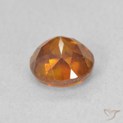 Sfalerite Medium Dark-Orange naturale da 0.94 ct, Rotondo, VS