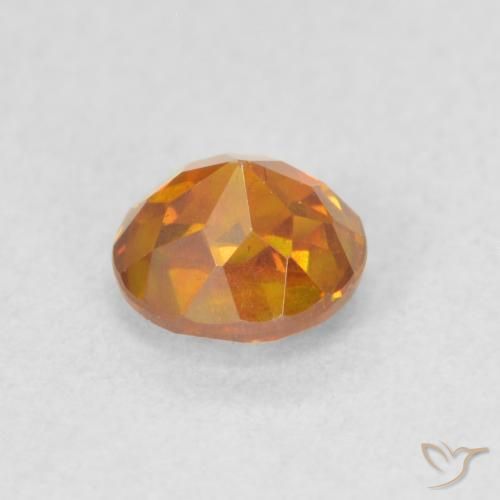 Sfalerite Arancio giallastro naturale da 0.75 ct, Rotondo, VS-SI