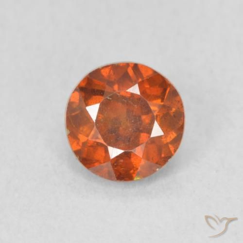 0.68ct Naturale Arancione rossastra Sfalerite, Rotondo, VS-SI