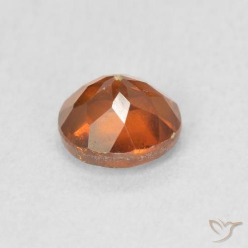 Sfalerite Arancione rossastra naturale da 0.68 ct, Rotondo, VS-SI