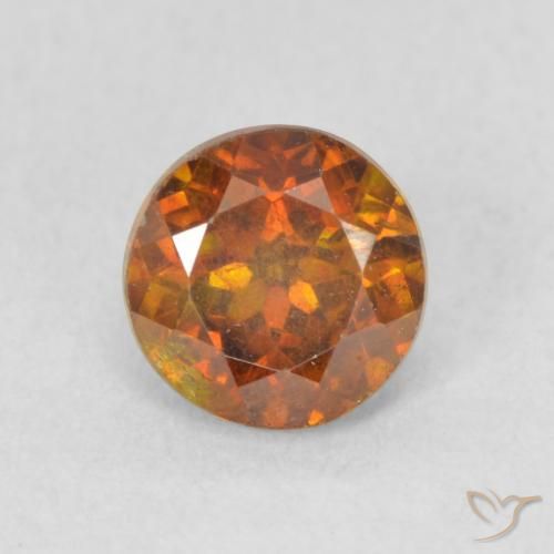 0.97ct Naturale Arancio Medio Sfalerite, Rotondo, VS-SI
