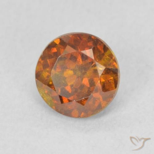 Sfalerite Arancio Medio naturale da 0.97 ct, Rotondo, VS-SI