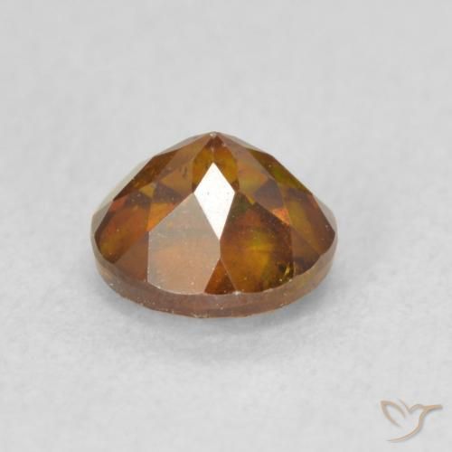 Sfalerite Arancio Medio naturale da 0.97 ct, Rotondo, VS-SI