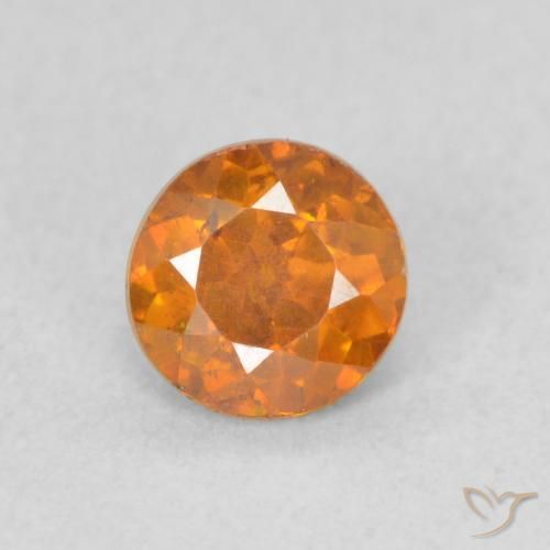 0.57ct Naturale Arancio Intenso Sfalerite, Rotondo, VS-SI