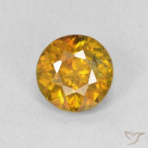 0.80ct Naturale Arancione-Oro Sfalerite, Rotondo, VS-SI