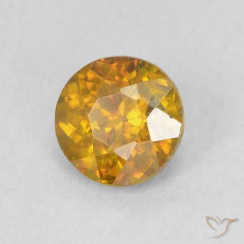 Sfalerite Arancione-Oro naturale da 0.80 ct, Rotondo, VS-SI