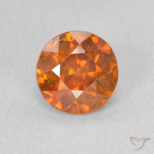 0.83ct Naturale Arancione scuro Sfalerite, Rotondo, VS-SI
