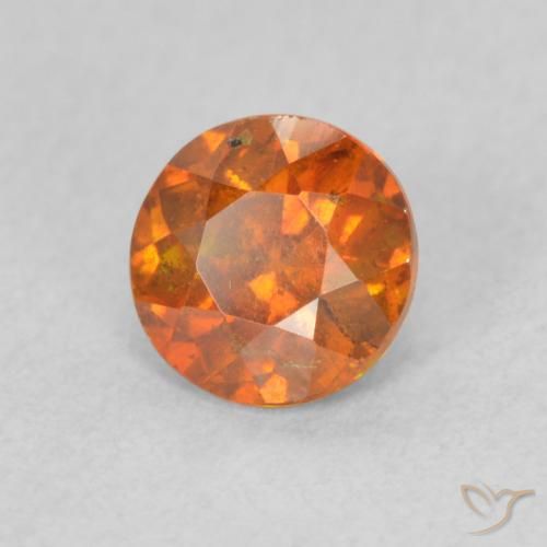 Sfalerite Arancione scuro naturale da 0.83 ct, Rotondo, VS-SI