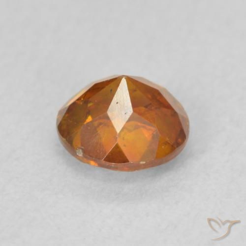 Sfalerite Arancione scuro naturale da 0.83 ct, Rotondo, VS-SI