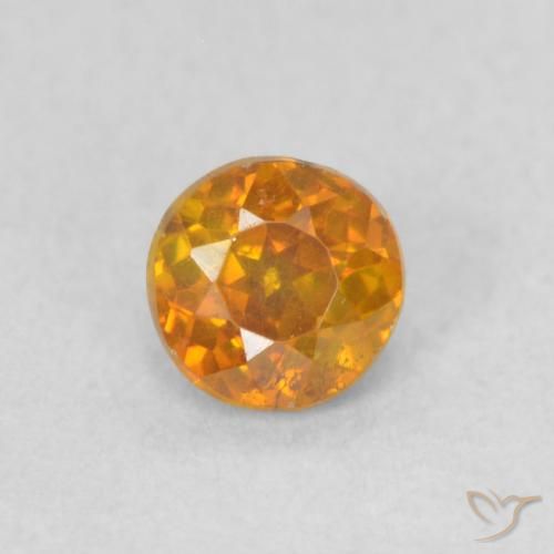 0.42ct Naturale Arancio Terra Sfalerite, Rotondo, VS-SI