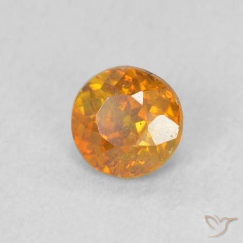 Sfalerite Arancio Terra naturale da 0.42 ct, Rotondo, VS-SI