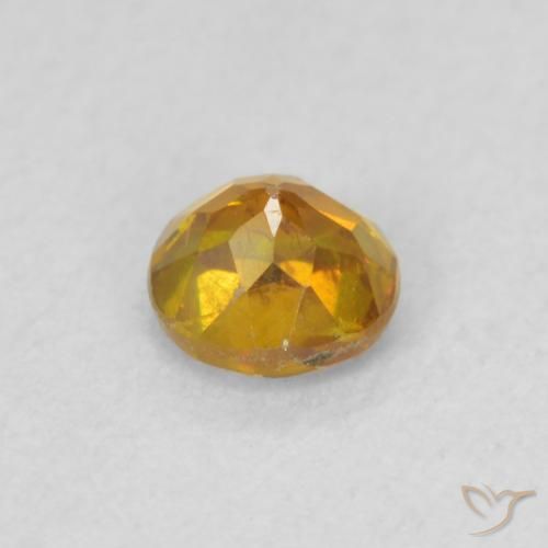 Sfalerite Arancio Terra naturale da 0.42 ct, Rotondo, VS-SI