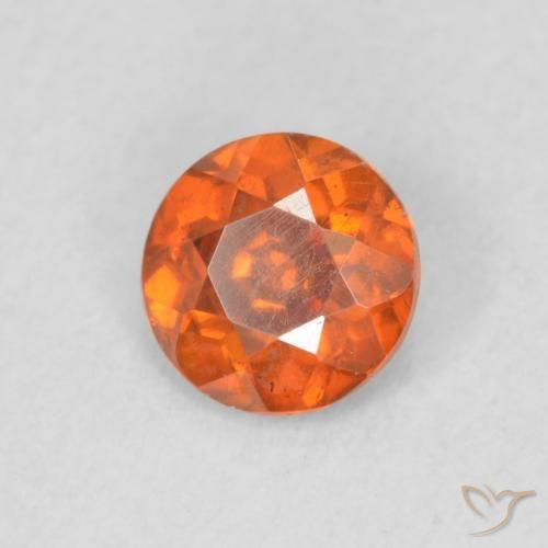 Sfalerite Arancio Medio naturale da 0.43 ct, Rotondo, VS-SI