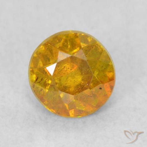 0.42ct Naturale Arancio-Oro Sfalerite, Rotondo, SI