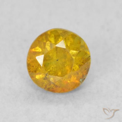 0.35ct Naturale Arancione-Oro Sfalerite, Rotondo, SI