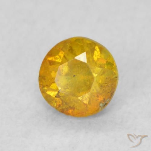 Sfalerite Arancione-Oro naturale da 0.35 ct, Rotondo, SI